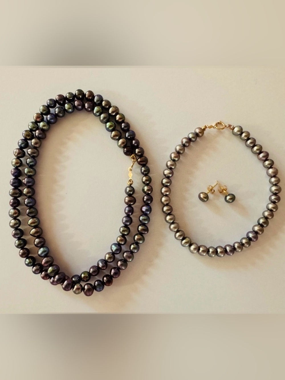 14K Gold Genuine Freshwater Cultured Pearl Set